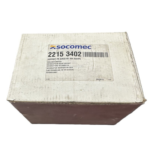 SOCOMEC 2215 3402 COFFRET PR SIRCO M1 25A EQUIPE INTERRUPTEUR - KLR Automation