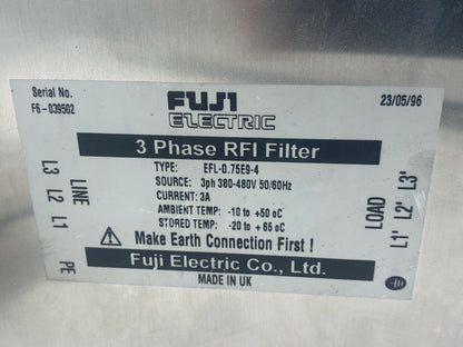 2pc x Fuji Electric EFL - 0.75E9 - 4 3 phase rfi filter - KLR Automation