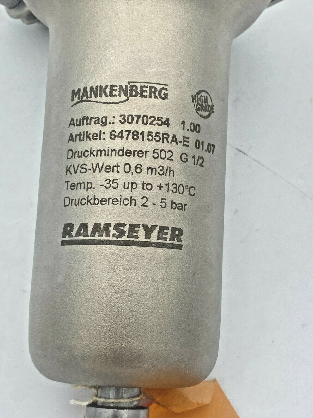 Mankenberg 502 G 1/2 6478155ra - e Pression Vanne de régulation 3070254 PN 100/1 - KLR Automation