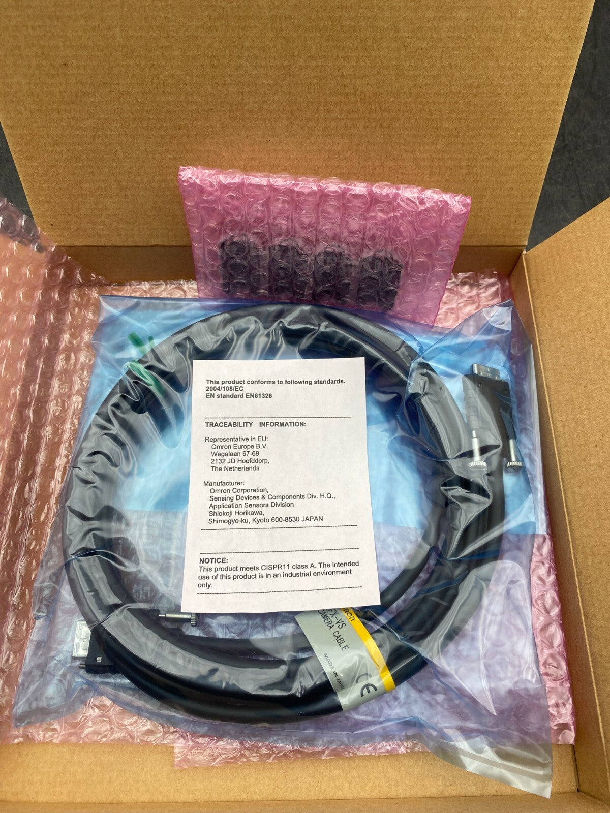 OMRON ZFX-VS CAMERA CABLE 3m x1pc