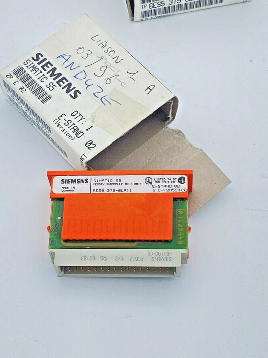 3pc x Siemens Simatic s5 6ES5 375 - 8LA11 8K x 8Bit Memory Submodule - KLR Automation