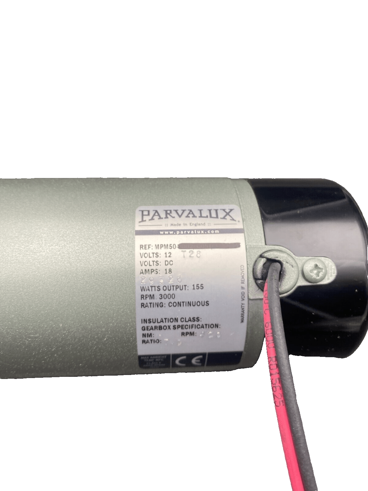 1pc x PARVALUX MPM50 - T28 12VDC 18A MOTOREDUCTEUR - KLR Automation