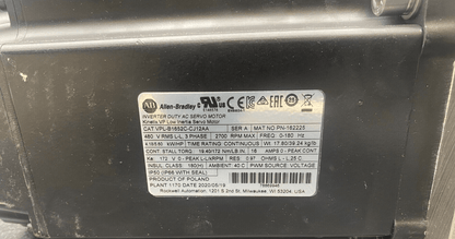 ALLEN BRADLEY VPL - B1652C - CJ12AA SERIE A 3 PHASE 2700 RPM AC SERVO MOTOR KINETIX - KLR Automation