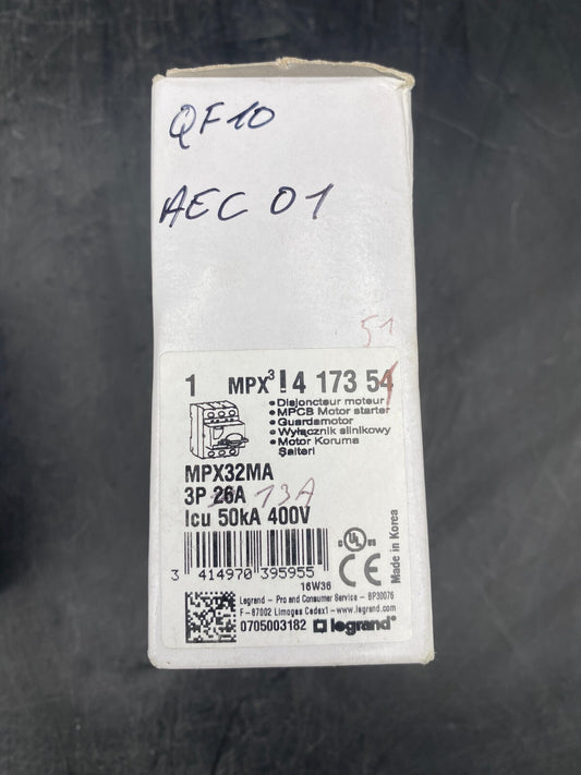 1 pc x LEGRAND MPX32MA 4 173 51 13A MAGNETIC MOTOR CIRCUIT BREAKER - KLR Automation
