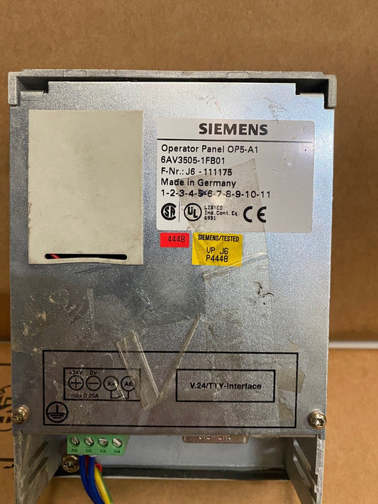 Siemens COROS OP5 - A1 Operator Panel 6AV3505 - 1FB01 OP5 - 2* - KLR Automation