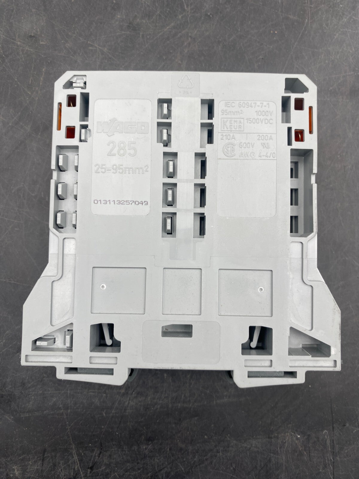 LOT DE 5 WAGO 285 - 195 30 - 35 mm 25 - 95mm² 1000V 232A BORNE DE PASSAGE POUR 2 CONDU - KLR Automation