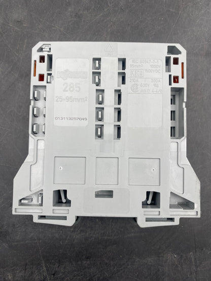 LOT DE 5 WAGO 285 - 195 30 - 35 mm 25 - 95mm² 1000V 232A BORNE DE PASSAGE POUR 2 CONDU - KLR Automation