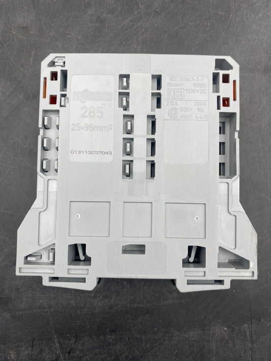 LOT DE 5 WAGO 285 - 195 30 - 35 mm 25 - 95mm² 1000V 232A BORNE DE PASSAGE POUR 2 CONDU - KLR Automation