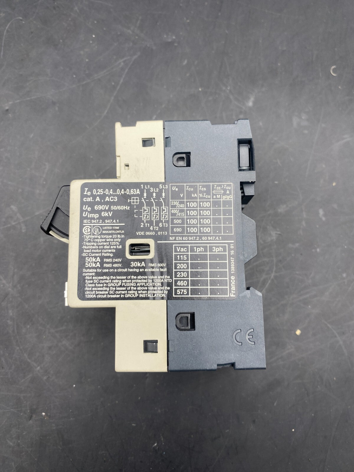 TELEMECANIQUE GV2 M04 021083 MOTOR CIRCUIT BREAKER - KLR Automation