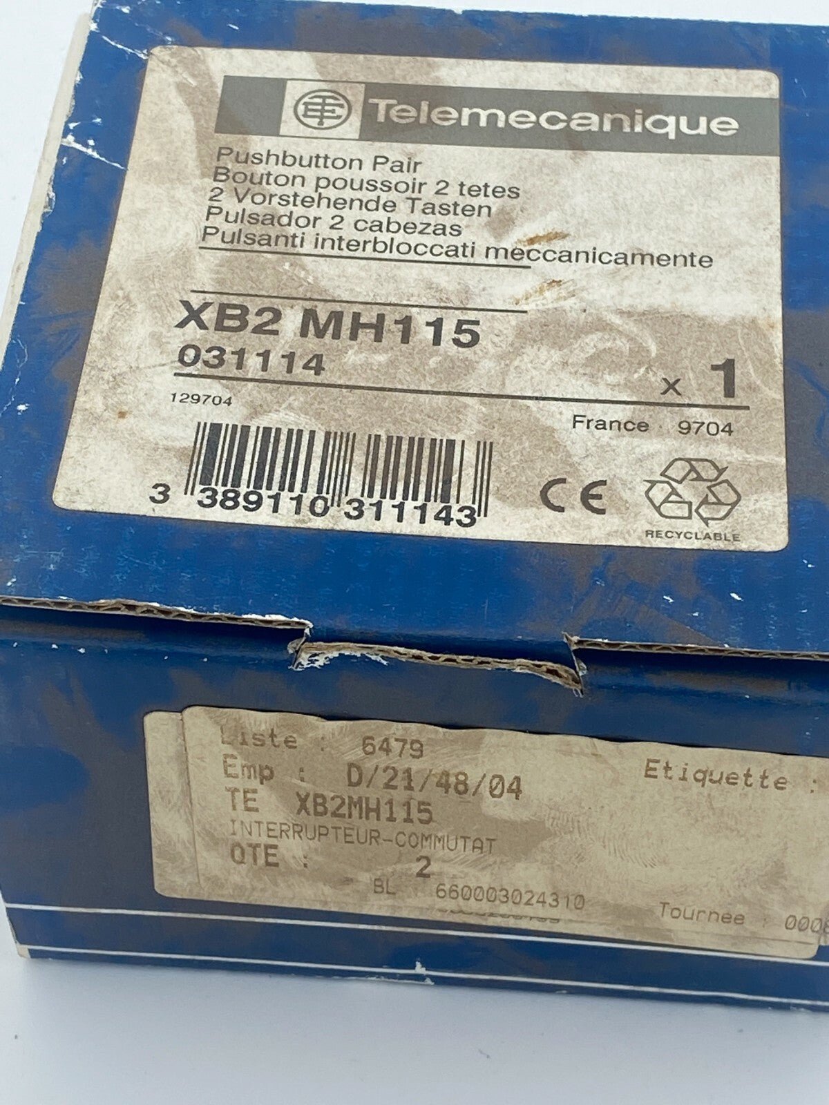 Telemecanique XB2 MH115 031114 Pushbutton pair - KLR Automation