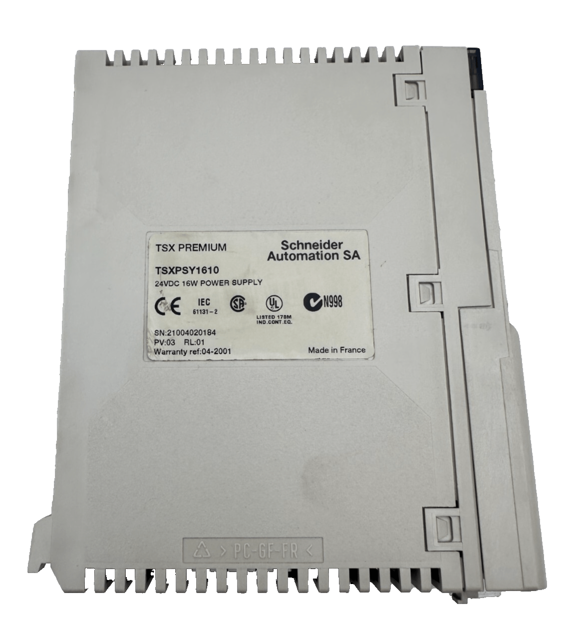 SCHNEIDER ELECTRIC TSXPSY1610 24VDC 16W POWER SUPPLY PV 03 RL 01 - KLR Automation