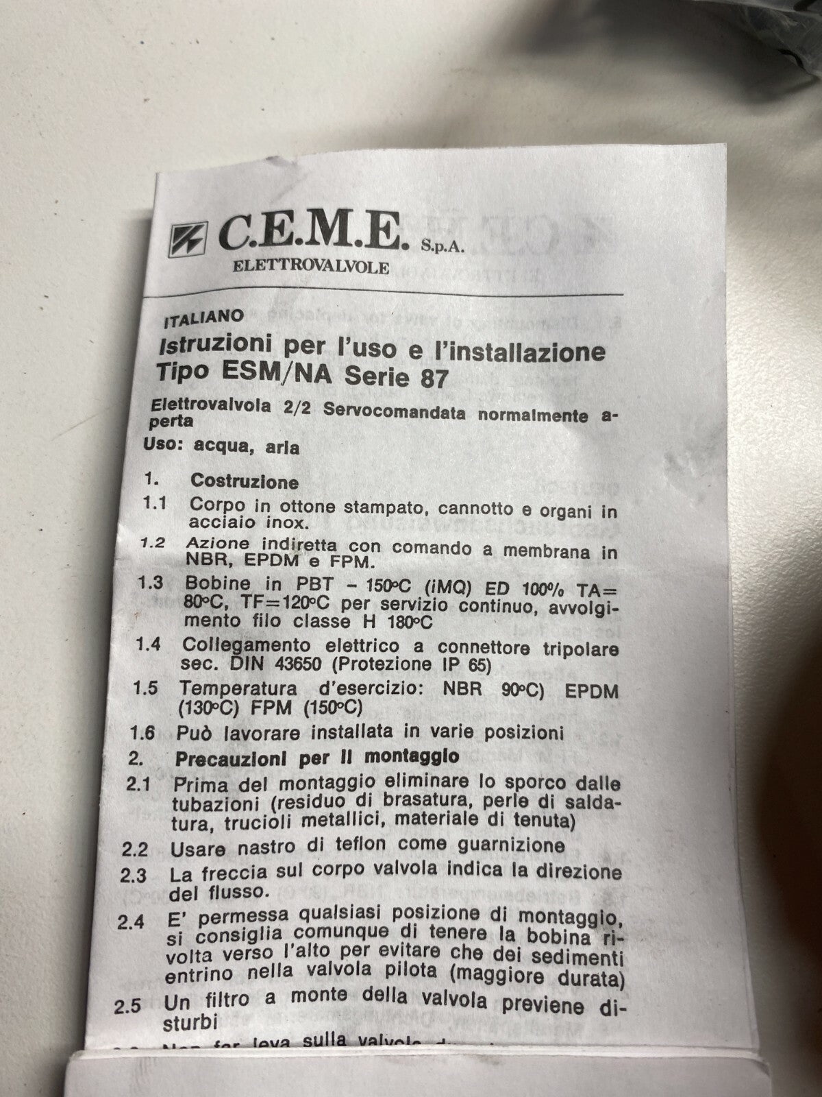 CEME - ELECTROVANNE - ESM 87 - A membrane assistée 087004 - KLR Automation