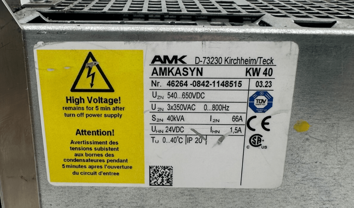 AMK AMKASYN KW 40 AVEC KW - R03 40kVA VERSION 03.23 SERVOMOTEUR - KLR Automation
