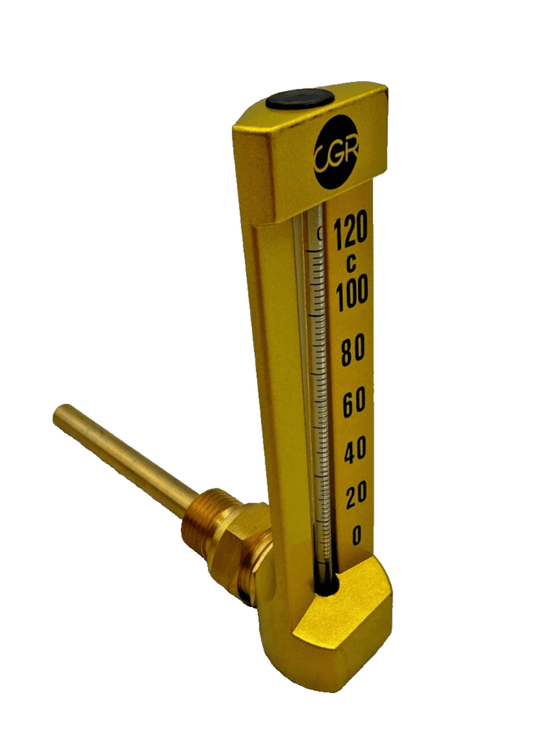 CGR 294CB100120 THERMOMETRE DROIT HAUTEUR 150mm PLONGE 100mm PLAGE 0 - 120°C - KLR Automation