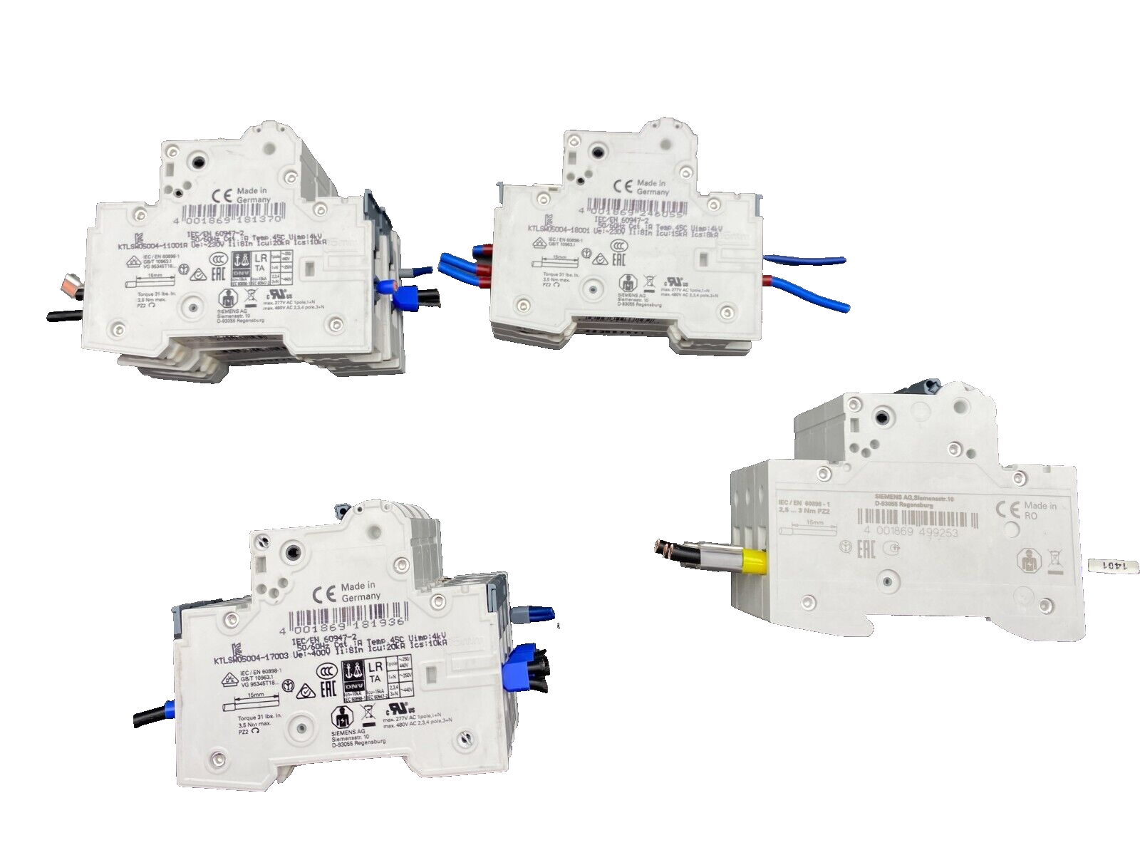 SIEMENS 5SL6310-7BB MCB C10 + 5SY4310-7 MCB C10 + 5SY4110-7 MCB C10 +5SY6110-7