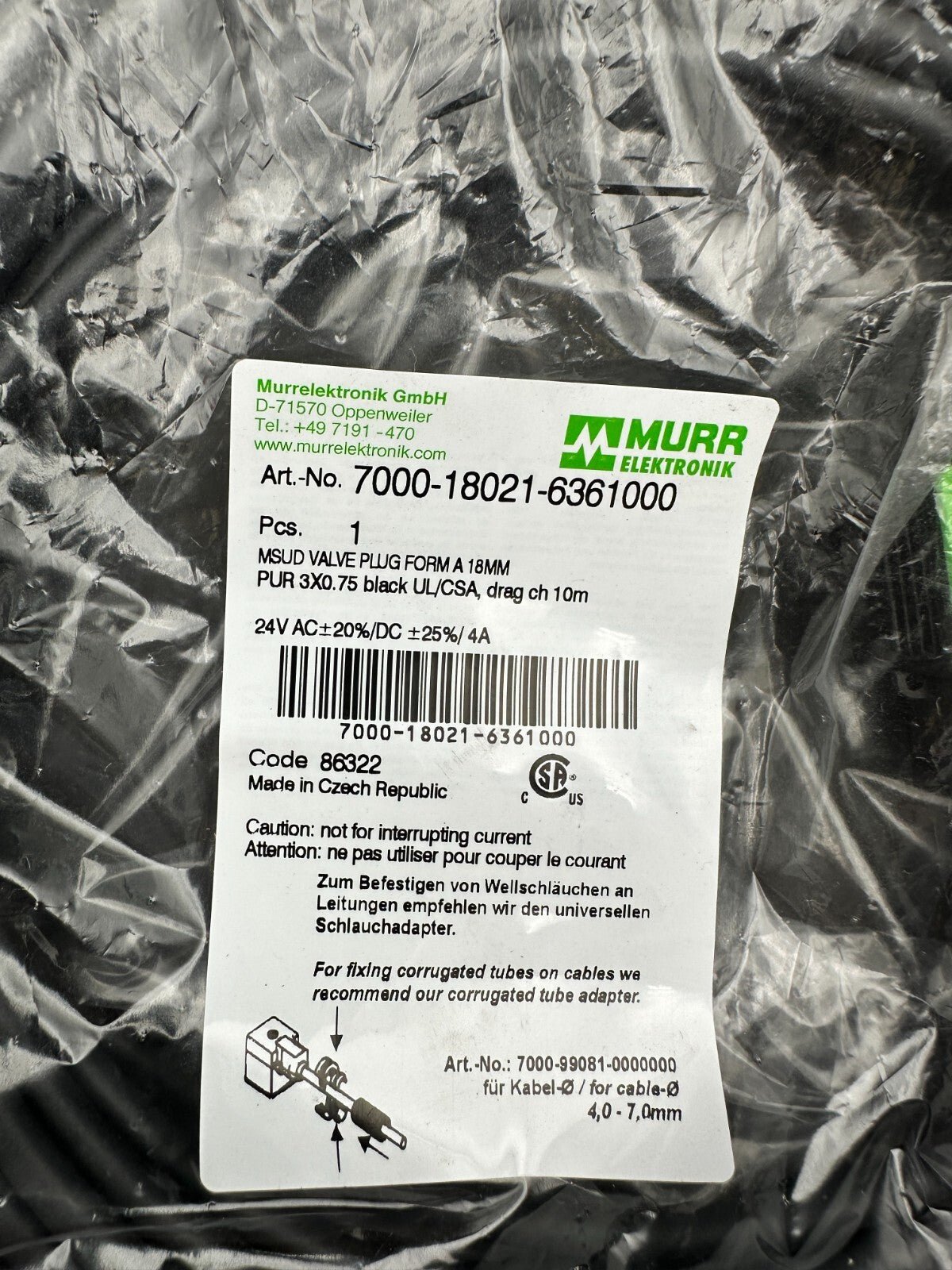 3pc x 7000 - 18021 - 6361000 MSUD MURR ELEKTRONIK - KLR Automation