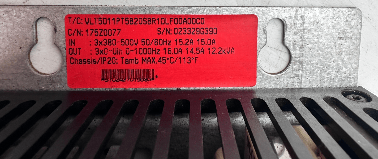 DANFOSS VLT 5000 VLT5011PT5B20SBR1DLF00A00C0 VARIABLE SPEED - KLR Automation