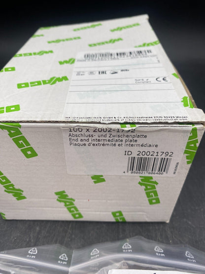 LOT DE 100 WAGO 2002 - 1792 PLAQUE D’EXTREMITE ET INTERMEDIAIRE - KLR Automation