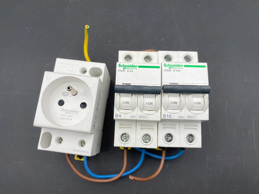 SET OF SCHNEIDER ELECTRIC IC60N 4A 32A 16A ID 63A D CLIC C20 + SCHROFF KTS 011