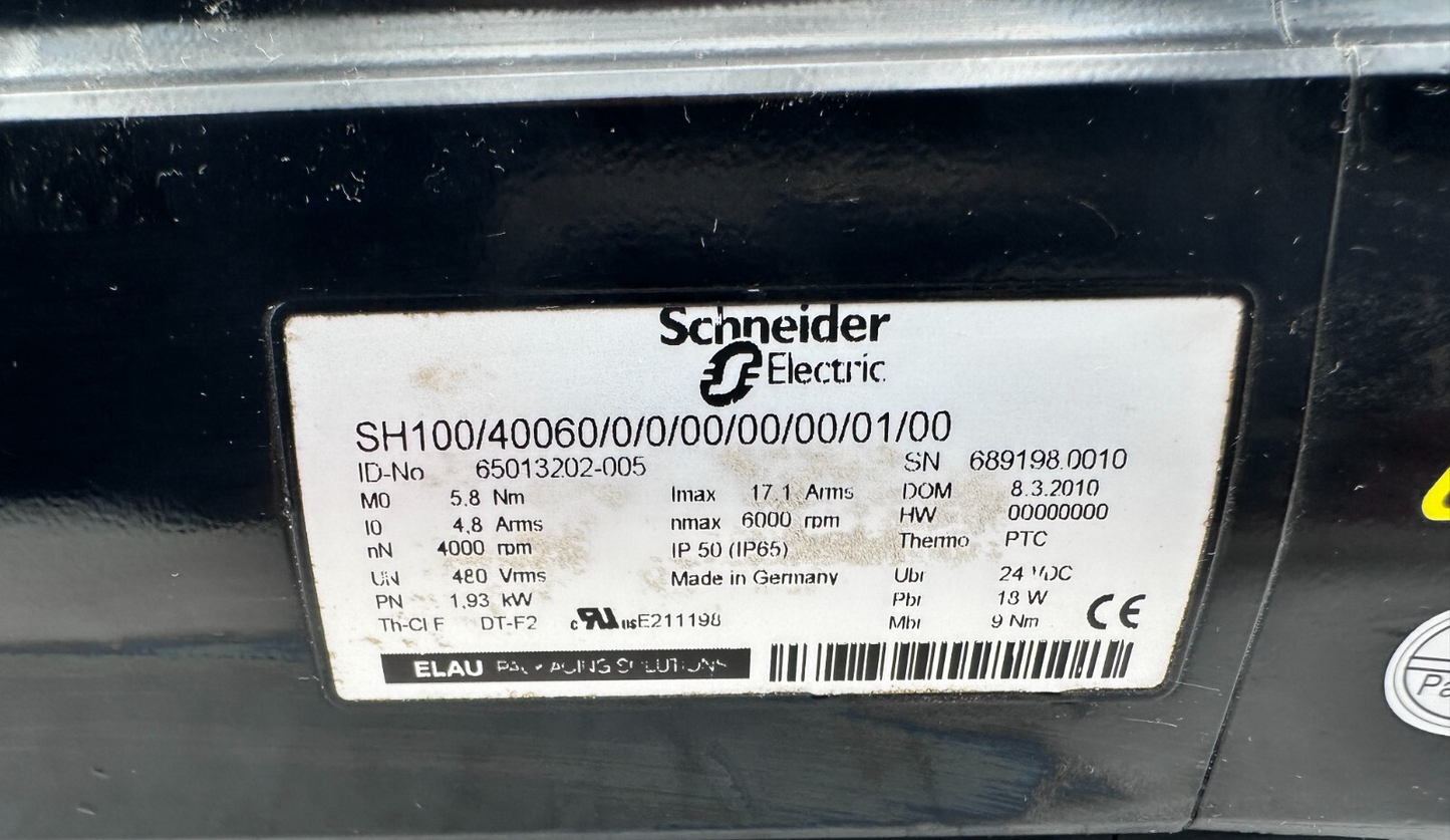 SCHNEIDER ELECTRIC ELAU SH100/40060/0/0/00/00/00/01/00 65013202-005 4000RPM