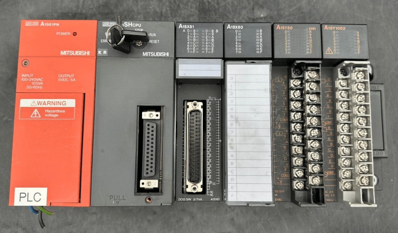 MITSUBIHI A1S61PN + A1SHCPU + A1SX81 + A1SX80 + A1SY80 + A1SY10EU + BASE UNIT - KLR Automation