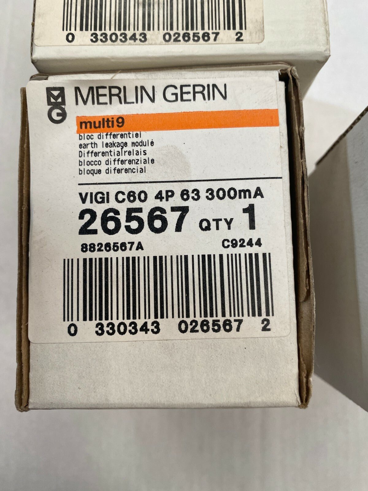 1pc x Merlin Gerin Schneider multi 9 vigi c60 26567 4p 63 300mA - KLR Automation