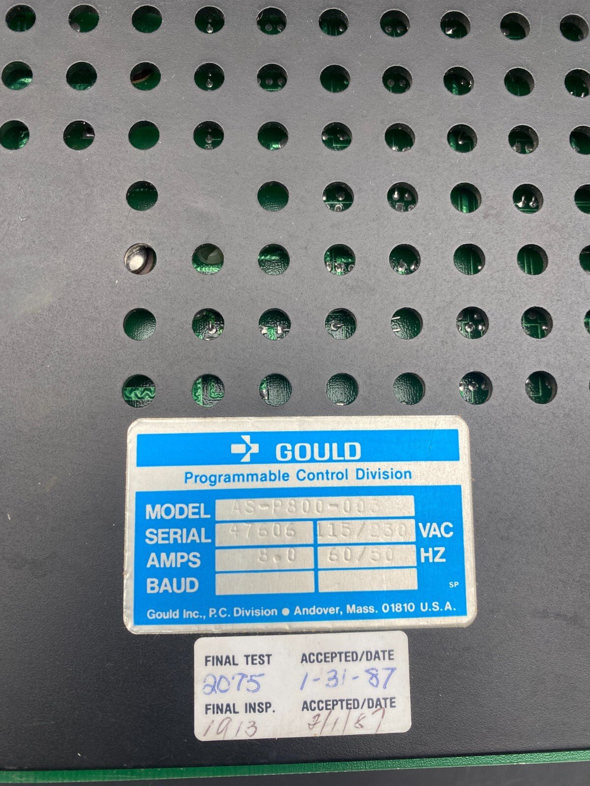 1pc x MODICON GOULD P800 POWER SUPPLY AS - P800 - 003 860 50/60Hz - KLR Automation