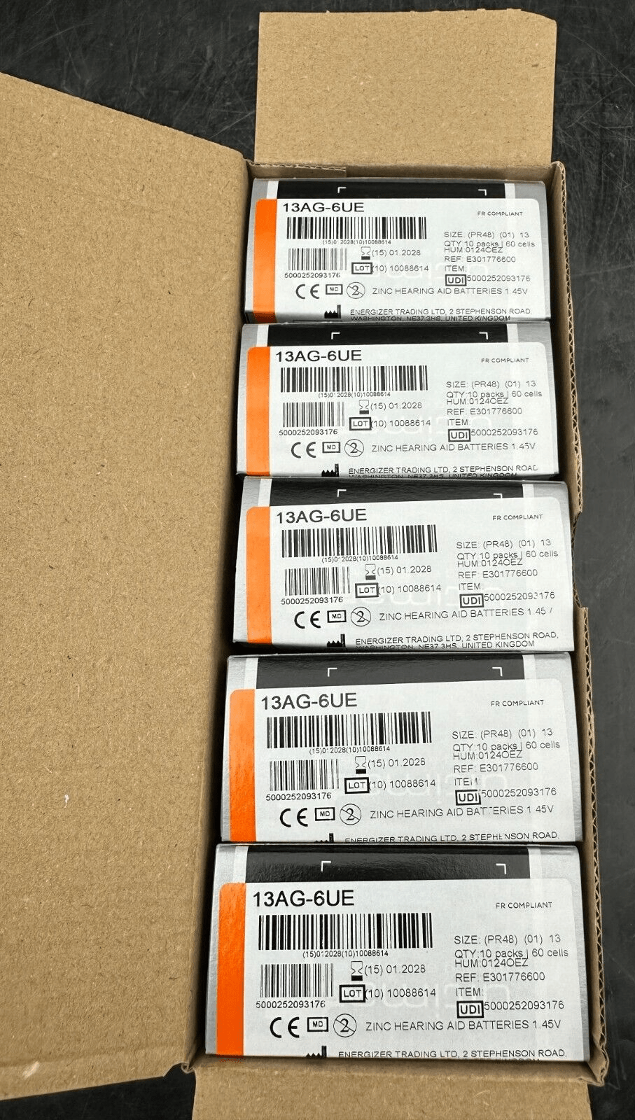 ULTIMA PLUS 13 PR48 U13A 1.45V 13AG - 6UE LOT DE 600 PILES APPAREILS AUDITIFS - KLR Automation