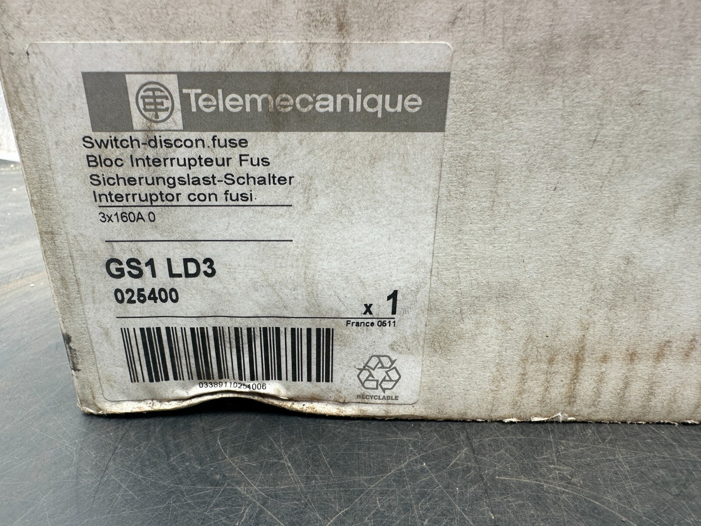 TELEMECANIQUE GS1 LD3 025400 BLOC INTERRUPTEUR FUSIBLE - KLR Automation