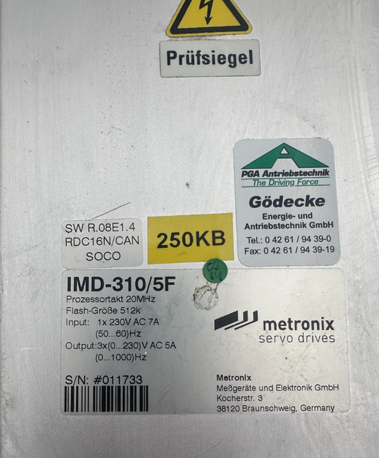 METRONIX IMD-310/5F RDC16N CAN SOCO PROCESSEUR 20MHz FLASH 512k SERVODRIVE