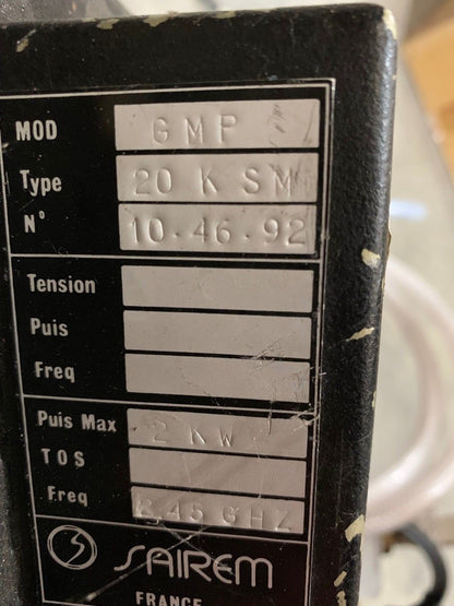 Tête micro - onde Sairem GMP 20 K SM 2Kw 2,45Ght - KLR Automation