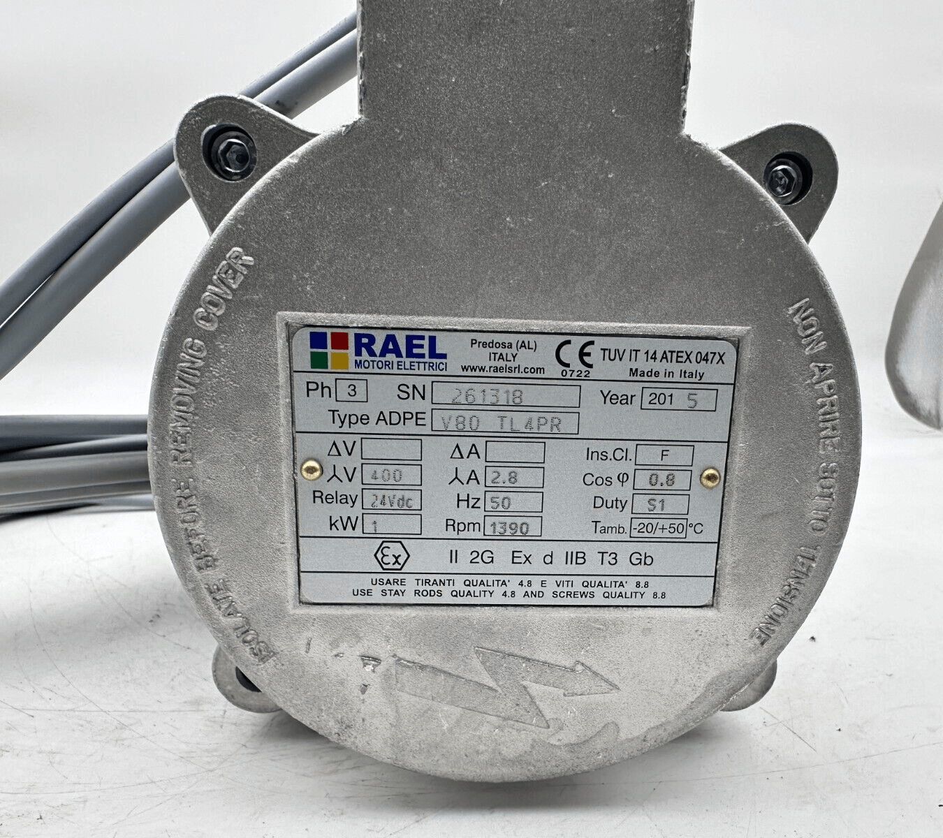 RAEL V80 TL4PR 3PH 1kW 1390/min 2.8A - KLR Automation
