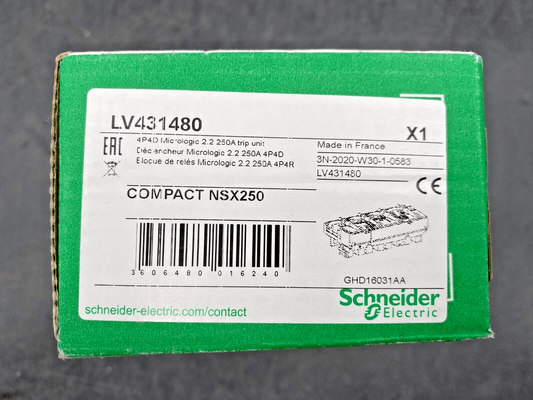 1 pc x NEW SCHNEIDER ELECTRIC LV431480 COMPACT NSX160 - 250 4P4D MICROLOGIC 2.2 25 - KLR Automation