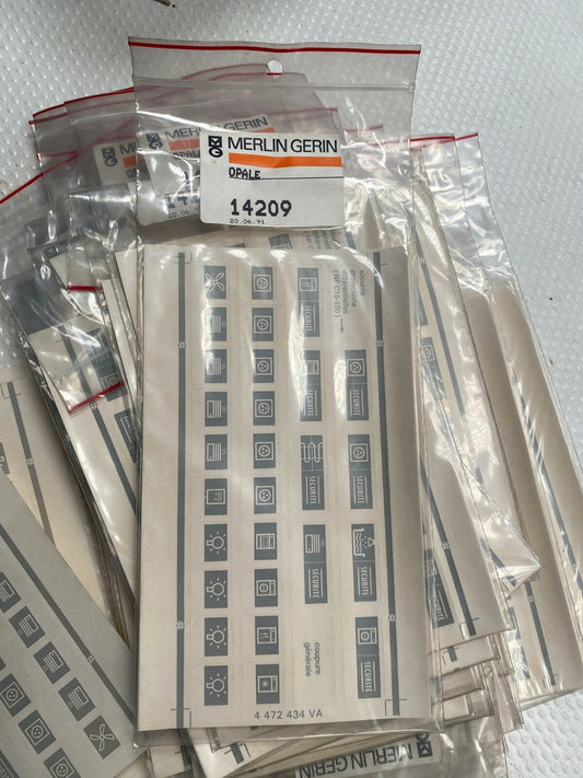 25 Sachet de 10 feuille pc x Merlin Gerin Schneider 14209 OPALE stickers Tableau - KLR Automation