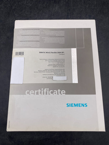 SIEMENS SOFTWARE SIMATIC WINCC FLEXIBLE 2004 SP1 COMPACT 6AV6611 - 0AA01 - 0AA0 - KLR Automation