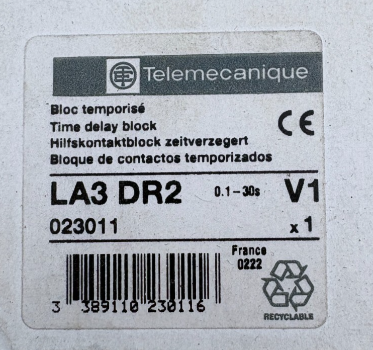 TELEMECANIQUE BLOC TEMPORISE LA3 DR2 x1