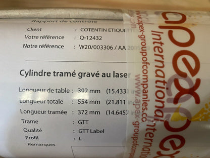 M.P.S Anilox Roller EB W20 NEW Cylindre encreur APEX Micro - ceramique Laser - KLR Automation