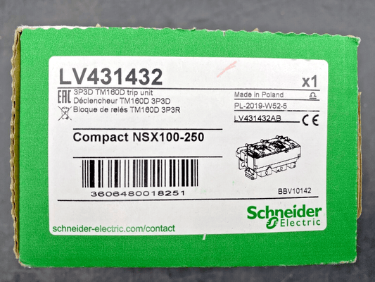 NEW SCHNEIDER ELECTRIC LV431432 COMPACT NSX100 - 250 3P3D TM160D TRIP UNIT - KLR Automation