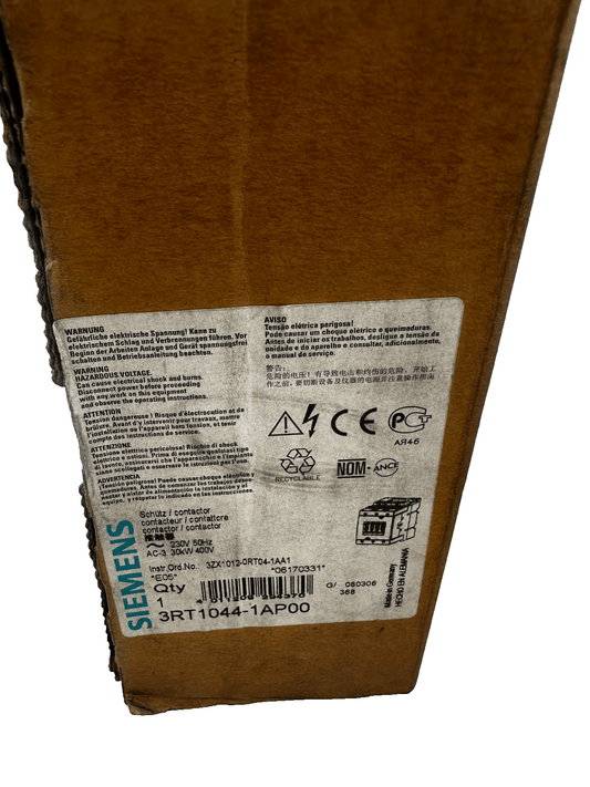 SIEMENS 3RT1044 - 1AP00 SIRIUS CONTACTEUR 230V 30kW - KLR Automation