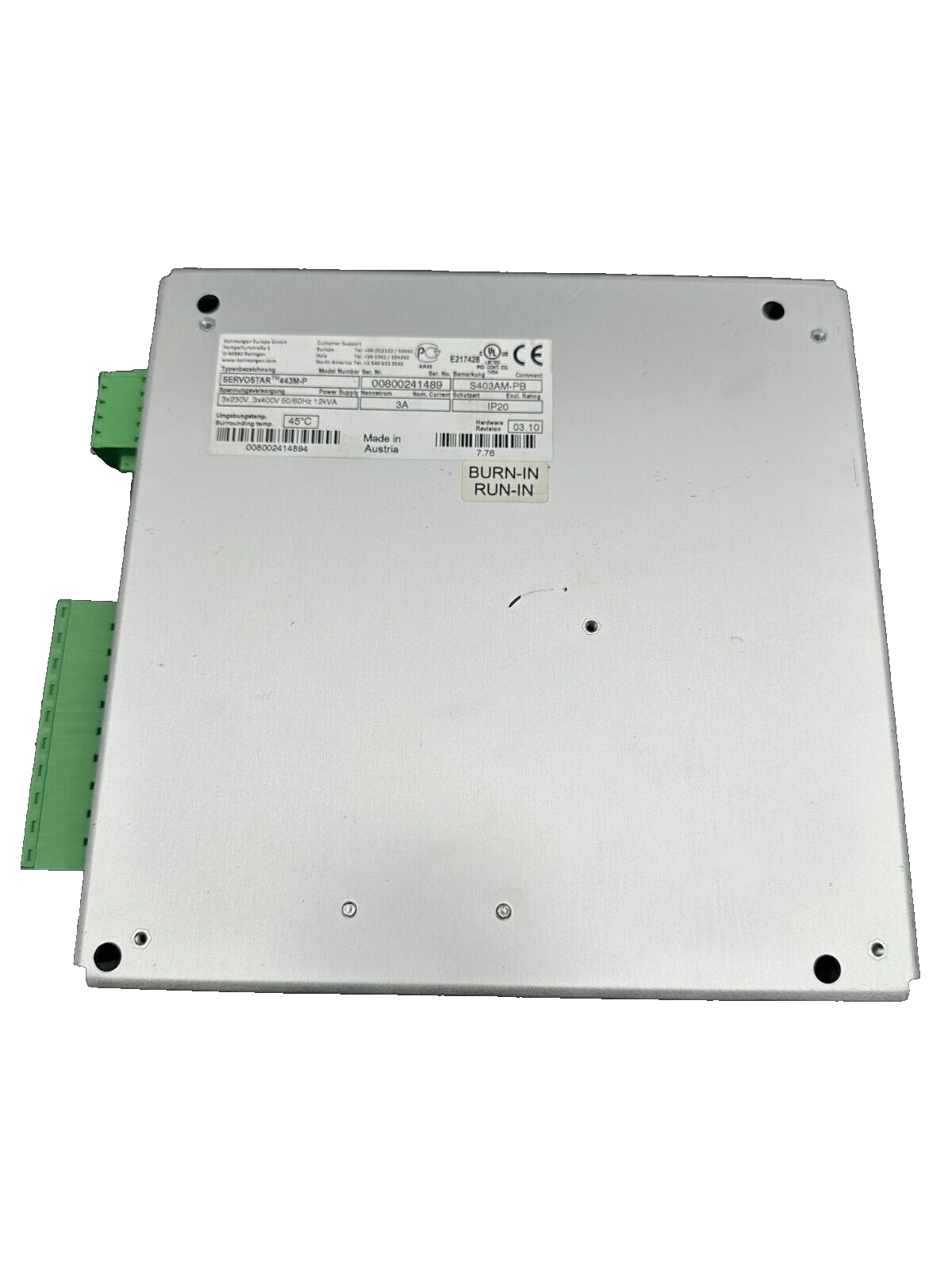 KOLLMORGEN SERVOSTAR 400 - M S403AM - PB FW 7.76 443M - P SERVO AMPLIFICATEUR - KLR Automation