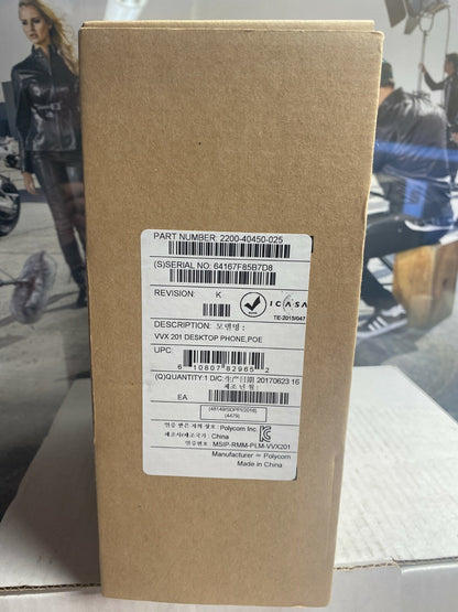 Polycom VVX 201 2-Line IP Phone (2200-40450-025)  POE REV K