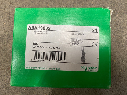 LOT OF 9 NEW SCHNEIDER ELECTRIC A9A19802 A9 IC60 RCBO SD ISD AUXILIARY CONTACT - KLR Automation