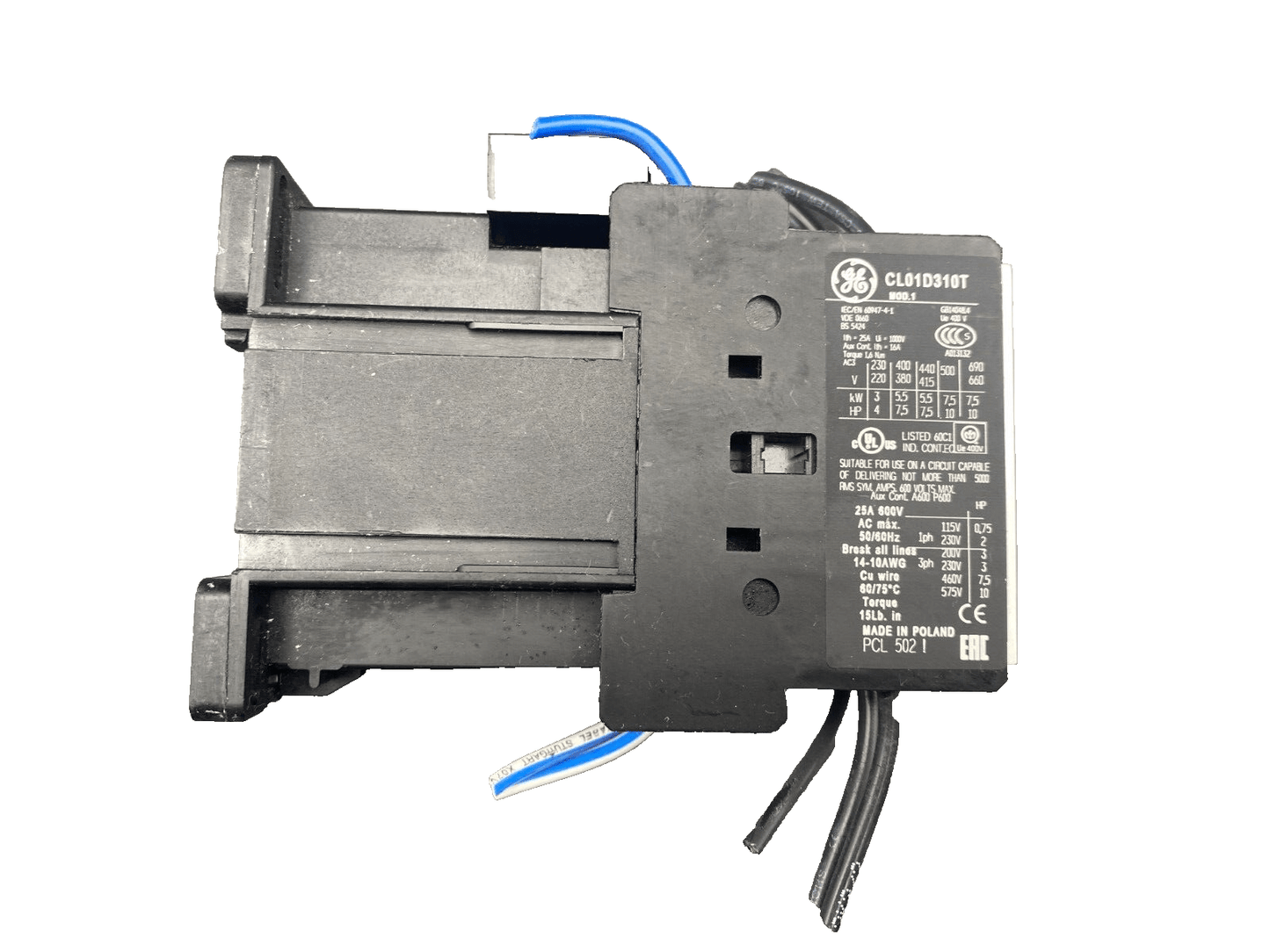 GENERAL ELECTRIC CL02D310T x2pc + CL01D310T CONTACTOR x4pc - KLR Automation