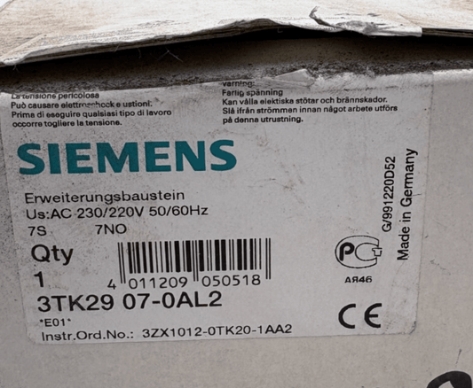 SIEMENS 3TK29 07 - 0AL2 x1 - KLR Automation