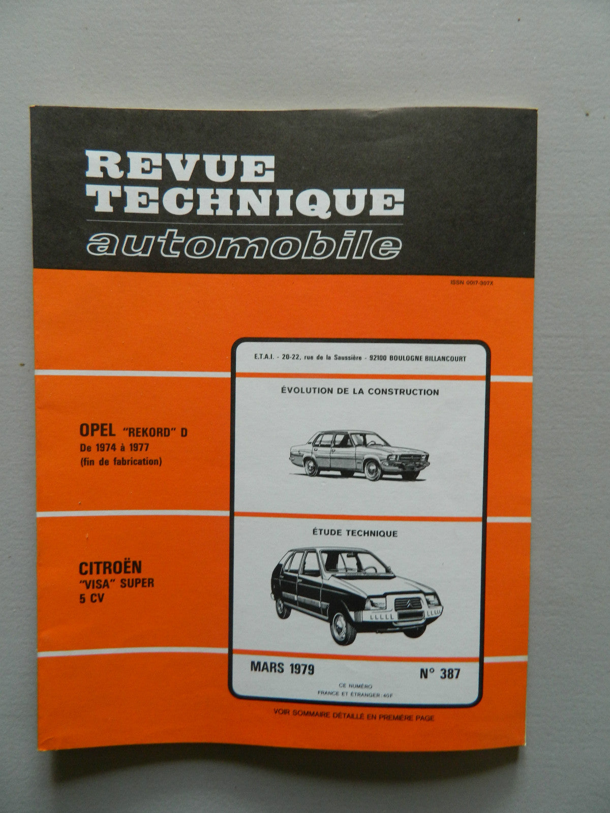 RTA revue technique automobile comme neuf n 387 Citroen "visa" super 5 CV