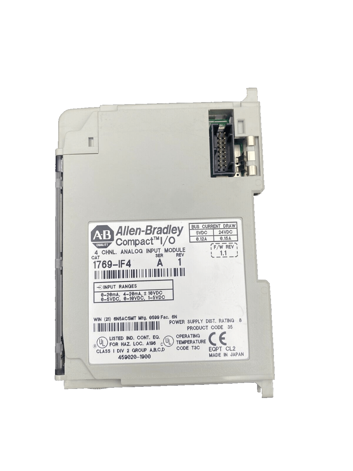 ALLEN - BRADLEY 1769 - IF4 SER A REV 1 COMPACT I/O 4 CHNL. ANA INPUT MODULE x1pc - KLR Automation