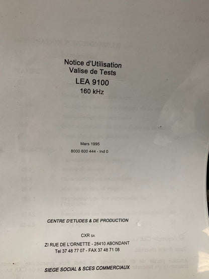 Valise de Test LEA 9100 160 kHz - KLR Automation