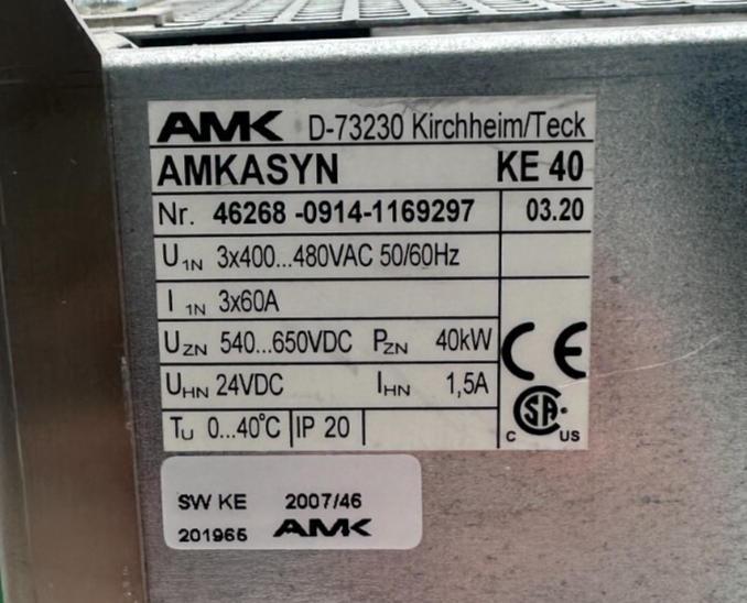 AMK AMKASYN KE 40 40kW VERSION 03.20 VARIATEUR DE FREQUENCE