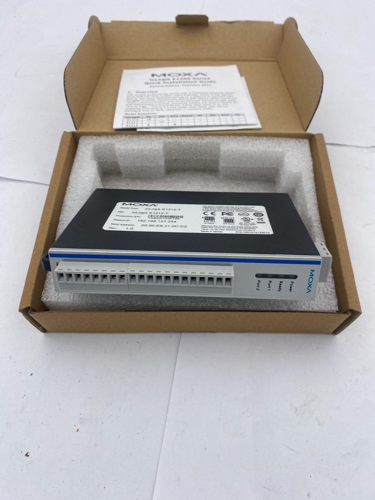 1pc x VITRONIC MOXA IOLOGIK E1200 - T 107365 I/O REMOTE ETHERNET MODUL 8 I/O - KLR Automation