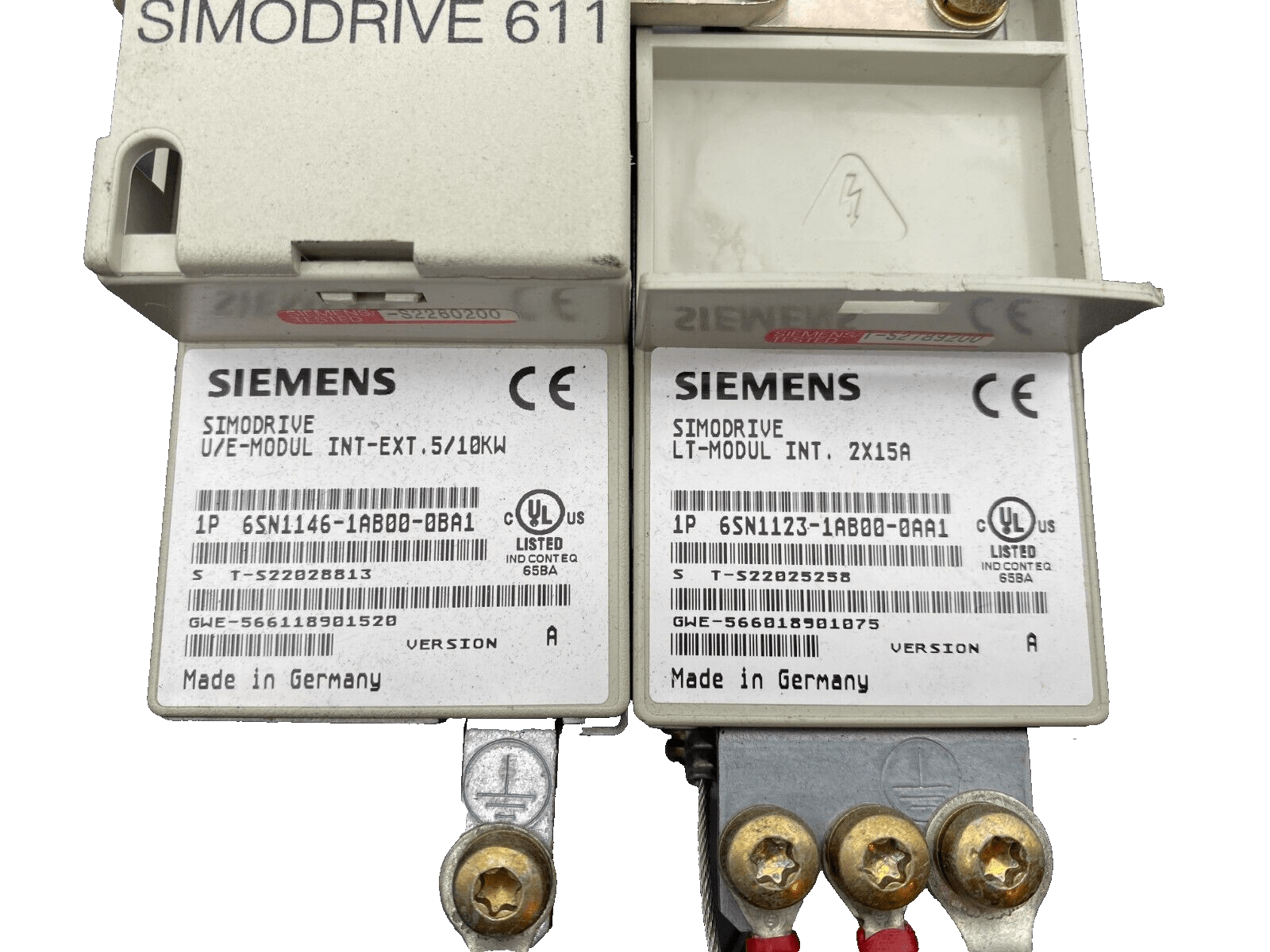 SIEMENS SIMODRIVE 611 6SN1146 - 1AB00 - 0BA1 U/E MODUL + 6SN1123 - 1AB00 - 0AA1 LT - MODUL - KLR Automation